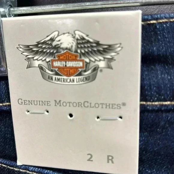 Harley Davidson Midrise boot cut,metallic thread embellished back pockets - Picture 7 of 14